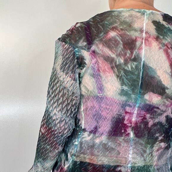 Komarov Sheer Charmeuse Dress Naturecore Glitchcore Botanical Academia - Picture 9 of 9